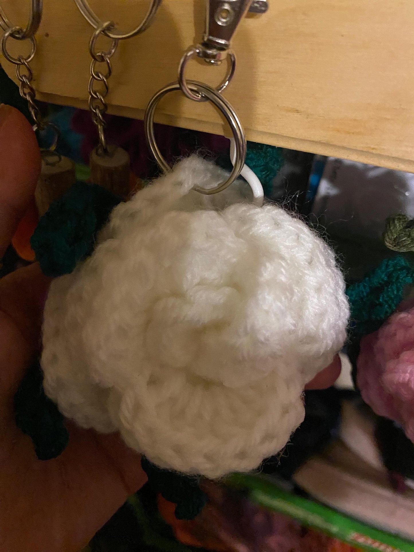 crochet Rose keychain, rose keychain