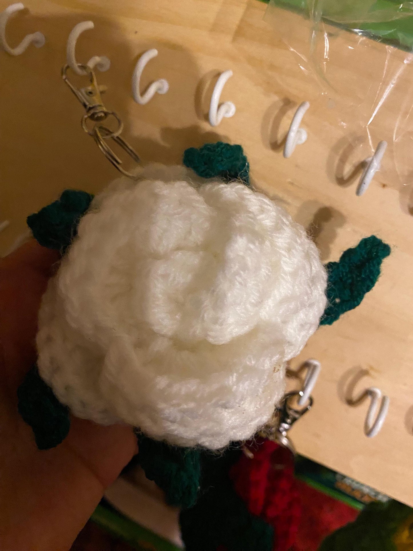 crochet Rose keychain, rose keychain
