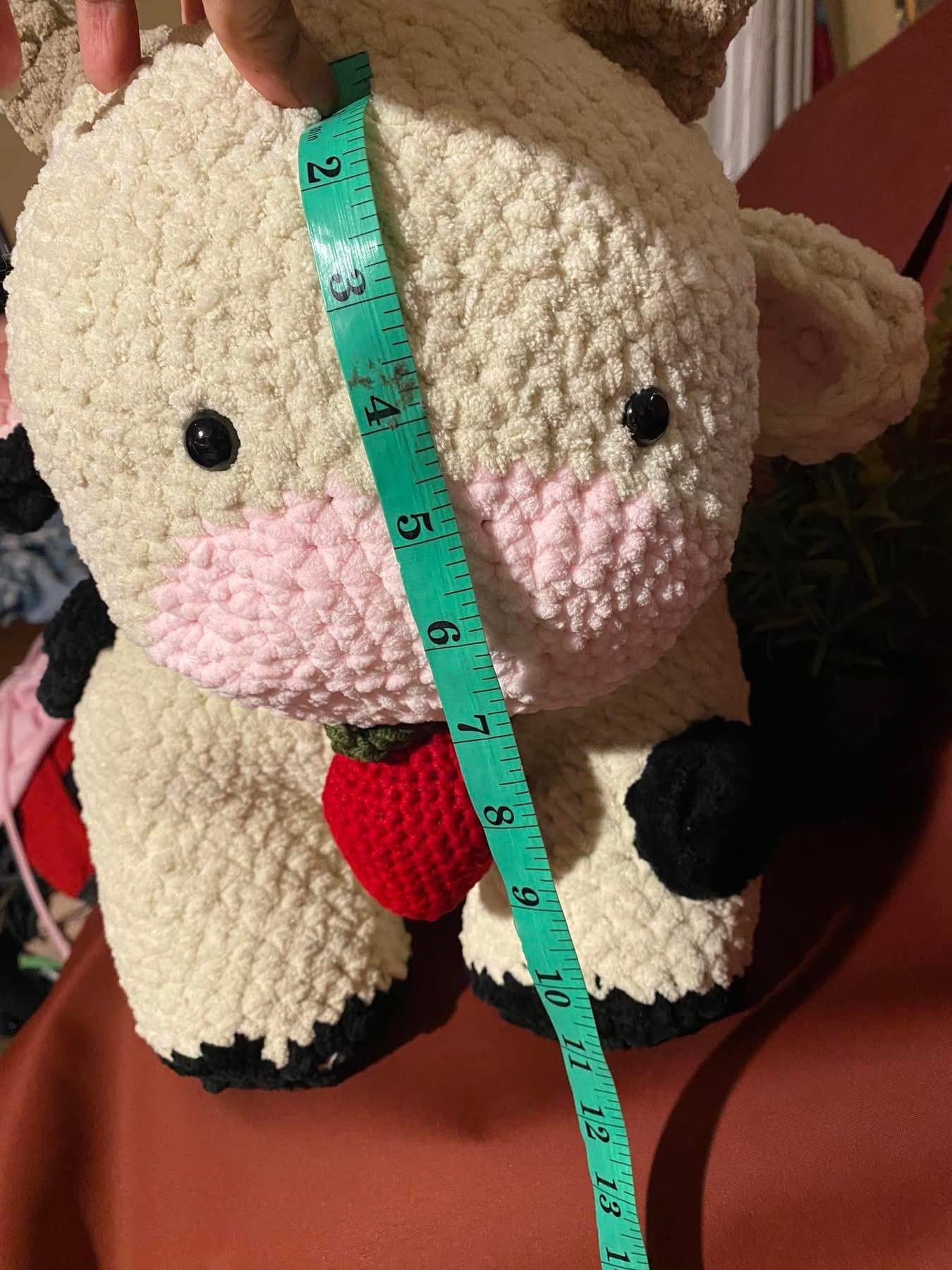 crochet handmade cow ! handmade gift for cow lover. soft cow, adorable and cute crochet cow