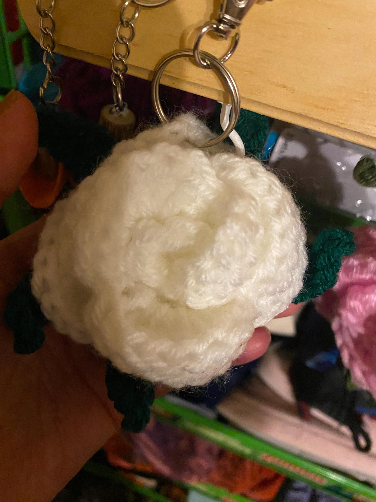crochet Rose keychain, rose keychain